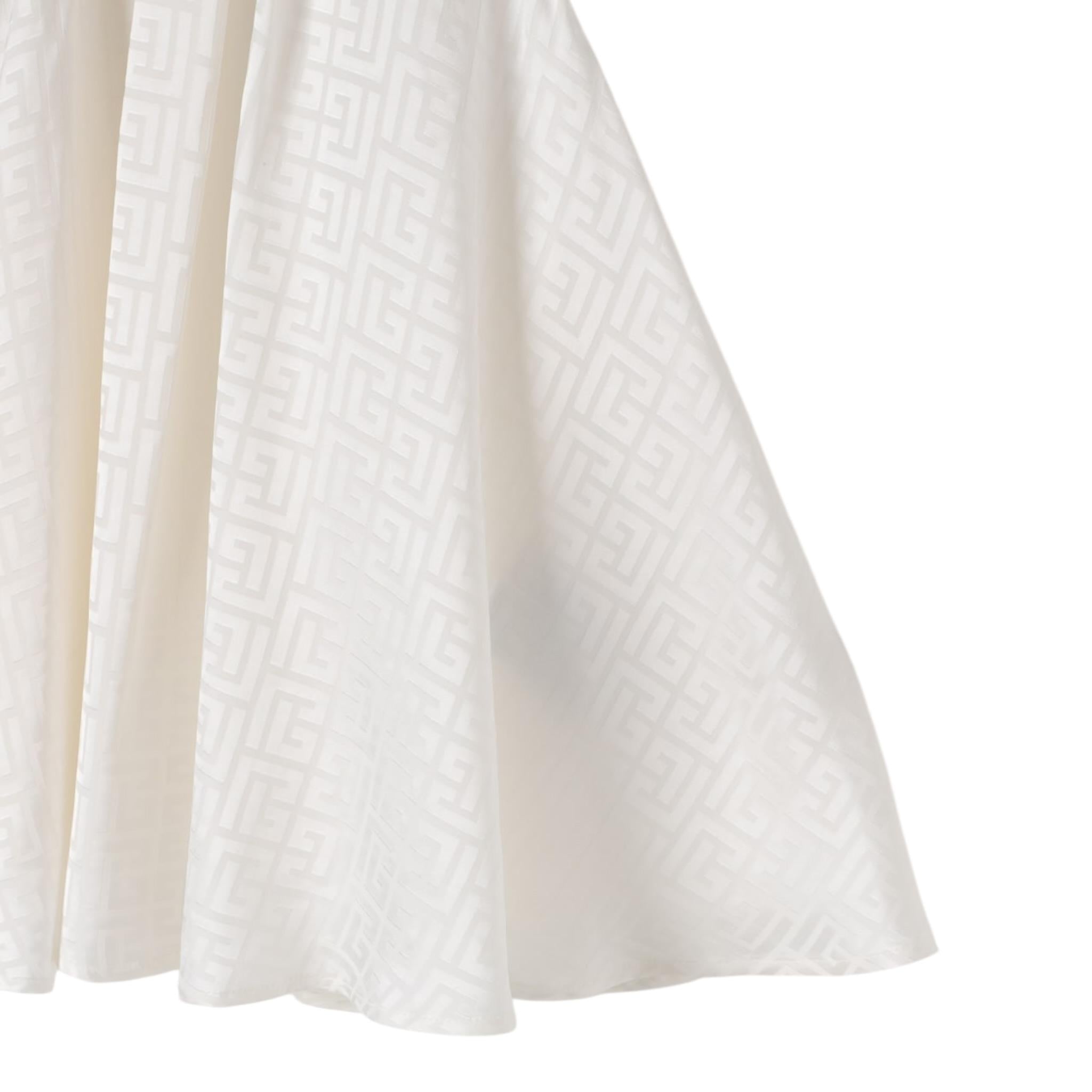 Balmain Abito Giromanica Tinta Unita per Bambina BW1D62 PANNA BALMAIN 