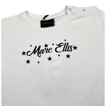 Marc Ellis T-Shirt Girocollo Tinta Unita con Brillantini per Bambina JMNTS16797 BIANCO MARC ELLIS 