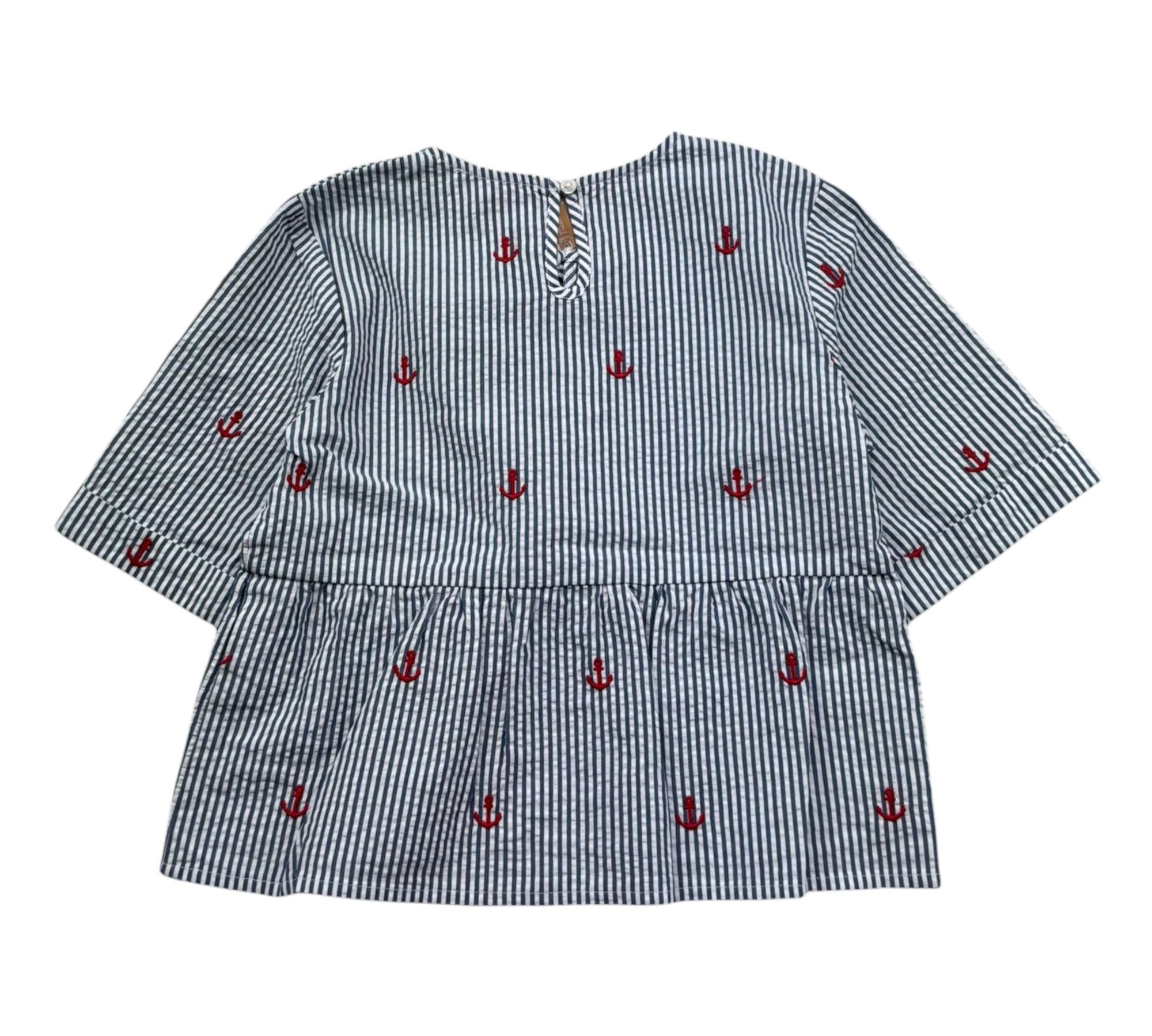 Saint Barth Camicia Mezza Manica Fantasia A Righe per Bambina ALYSON BLU SAINT BARTH 