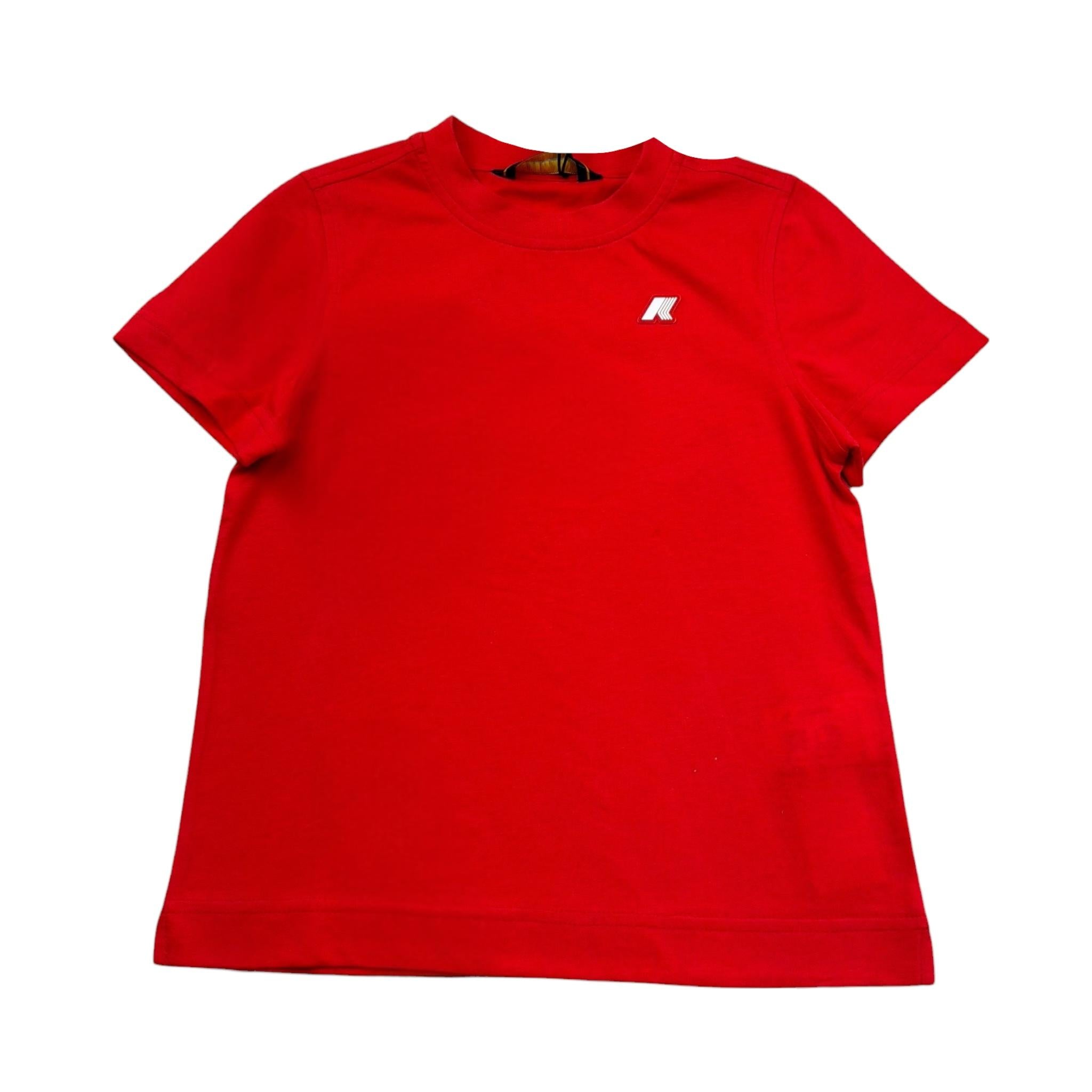 K-Way T-Shirt Girocollo Tinta Unita con Stampa per Bambino K2151LW ROSSO K-WAY 