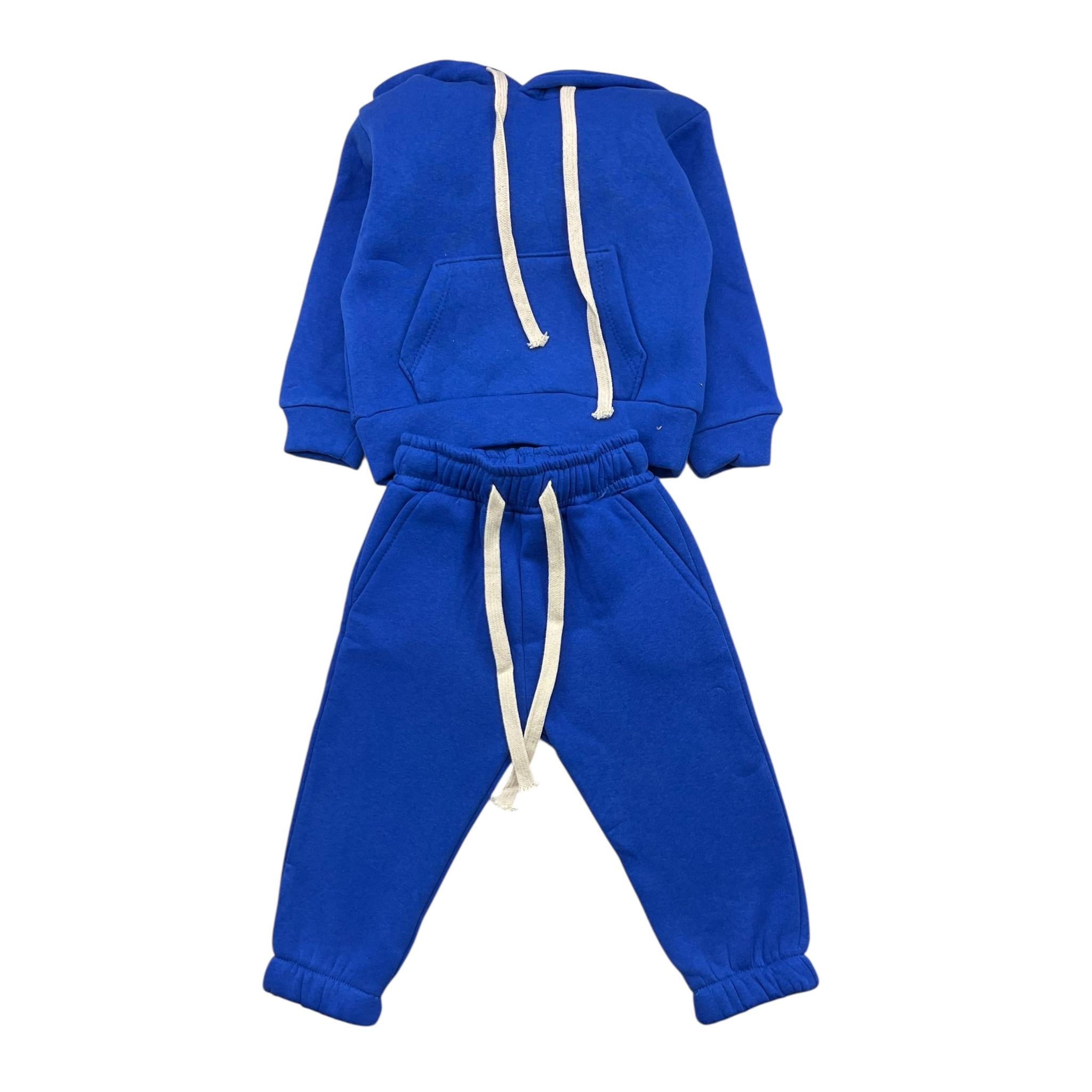 F-MAN completo 2pz tinta unita felpa-pantalone Cobalto per Neonato NEO1111 COBALTO F-MAN 