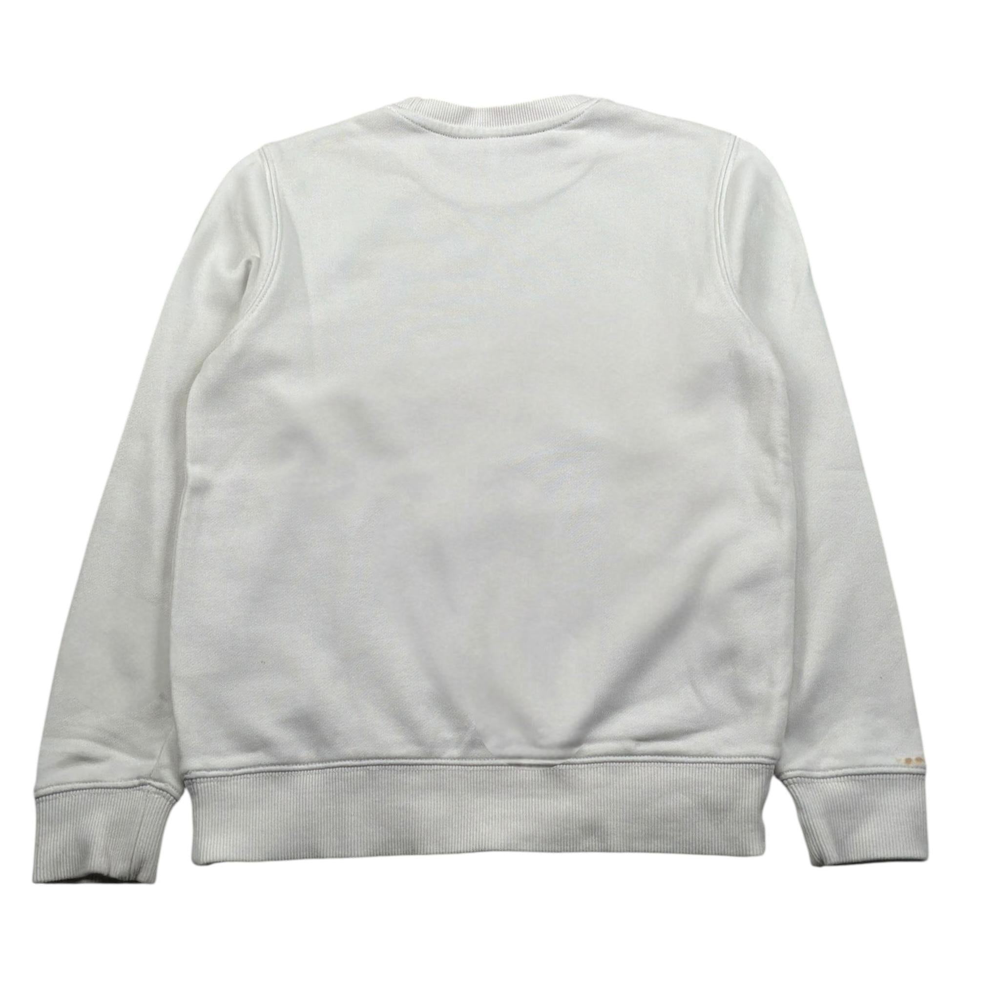 Sun68 Felpa Chiusa Girocollo tinta unita con Stampa Bianco per Bambino FLSP6 BIANCO SUN68 
