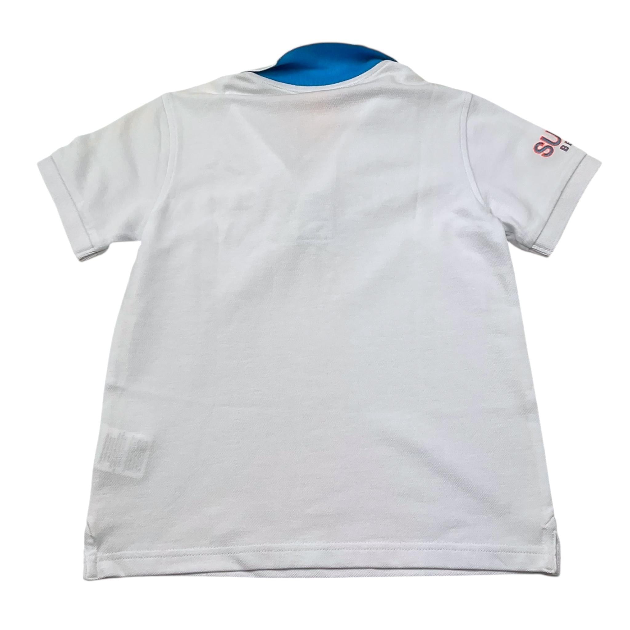 Suns68 Polo Mezza Manica Tinta Unita con Stampa per Bambino CPA35340 BIANCO SUNS68 