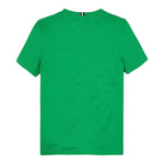 Tommy Hilfiger T-Shirt Girocollo Tinta Unita con Logo per Neonato KB0KB06879XN VERDE TOMMY HILFIGER 