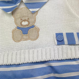 La Sartoria Dei Piccoli Pagliaccetto Bicolore con Stampa per Neonato LP004 BIANC/BLU LA SARTORIA DEI PICCOLI 
