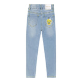 Monnalisa Jeans Tinta Unita con Girovita Regolabile per Bambina 199400 AZZURRO MONNALISA 