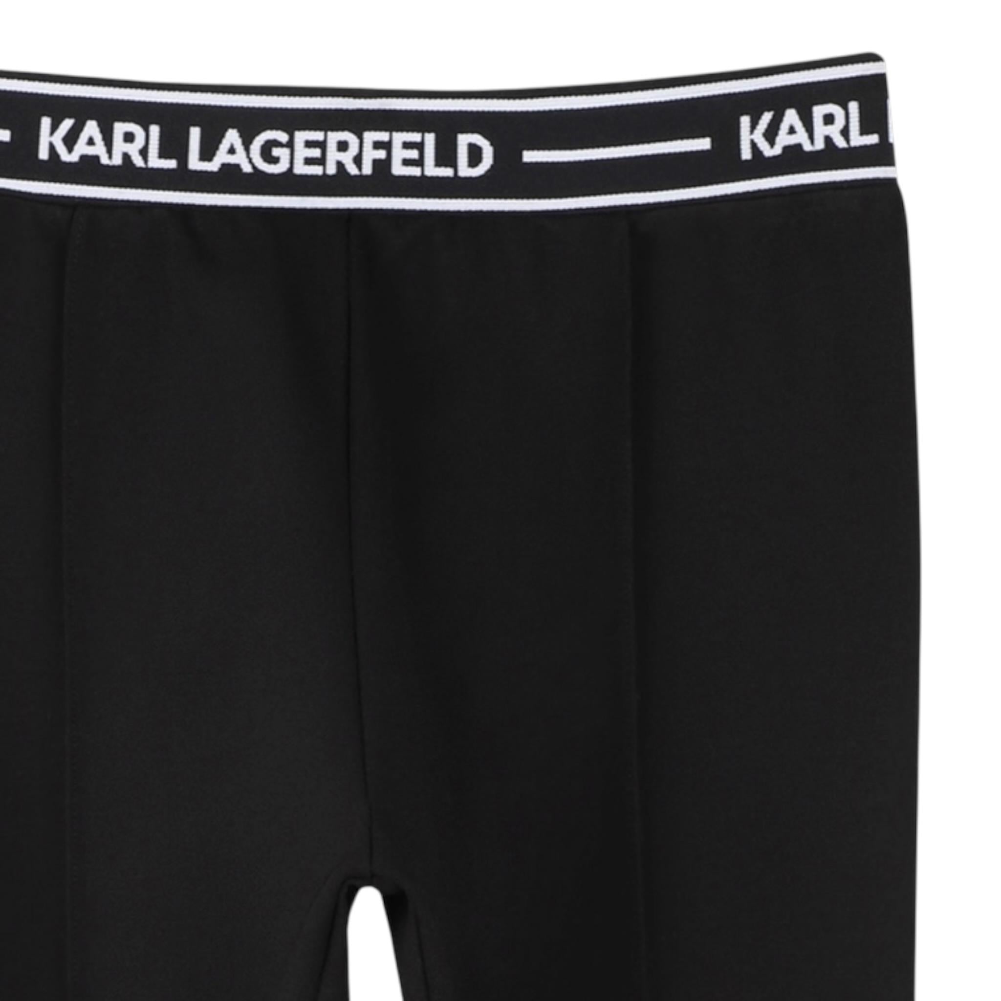 Karl Lagerfeld Leggins Tinta Unita con Elastico In Vita Logato per Bambina Z30452 NERO KARL LAGERFELD 