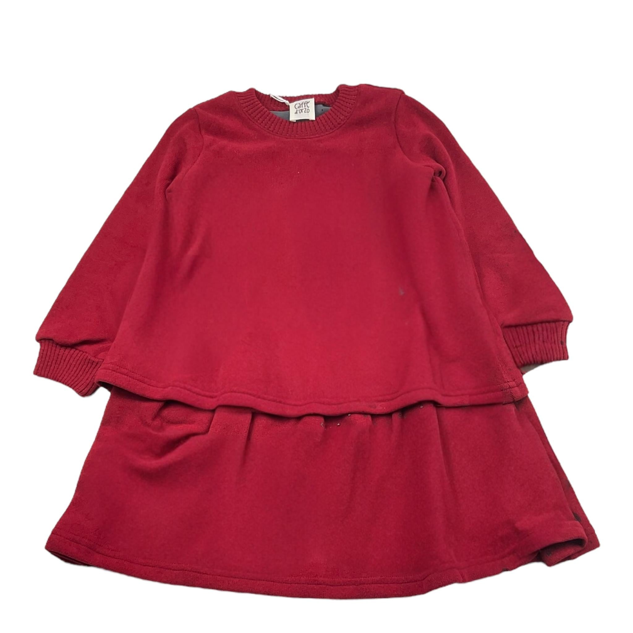 CAFFE' D'ORZO abito tinta unita girocollo Bordeaux per Bambina ZV1A00 BORDEAUX CAFFE' D'ORZO 