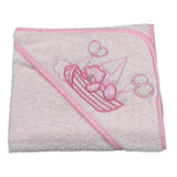 Nancy Baby Accappatoio Tinta Unita con Stampa per Neonata 1957 ROSA NANCY BABY 