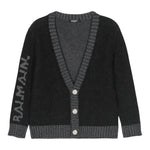 BALMAIN cardigan scollo a v stampa logo Nero per Bambino BT9P60 NERO BALMAIN 
