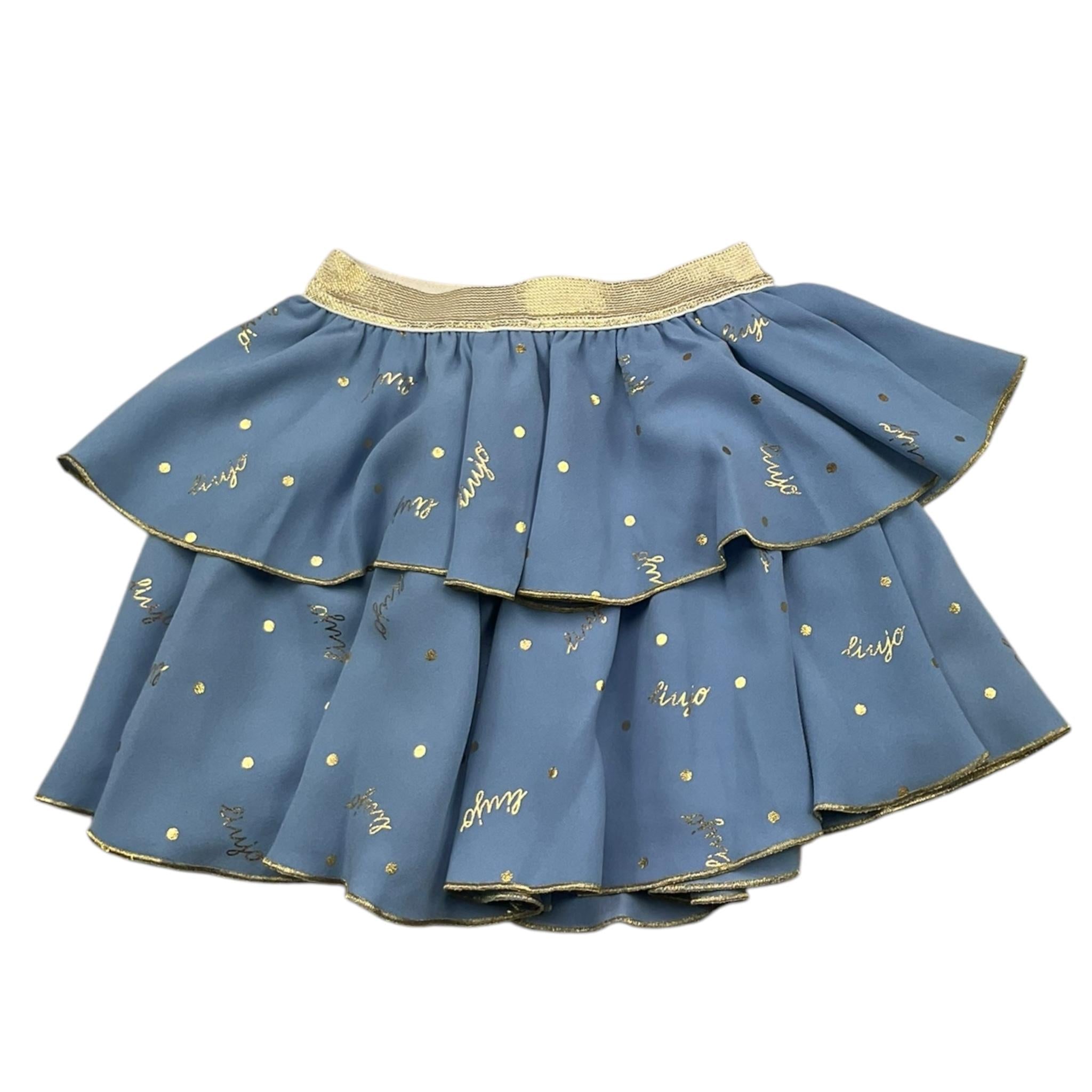 LIU JO gonna tinta unita con stampe logo Azzurro per Bambina KF4050 AZZURRO LIU JO 