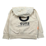 Suns Felpa tinta unita con Zip E Cappuccio Panna per Bambino MFS5104UX PANNA SUNS 