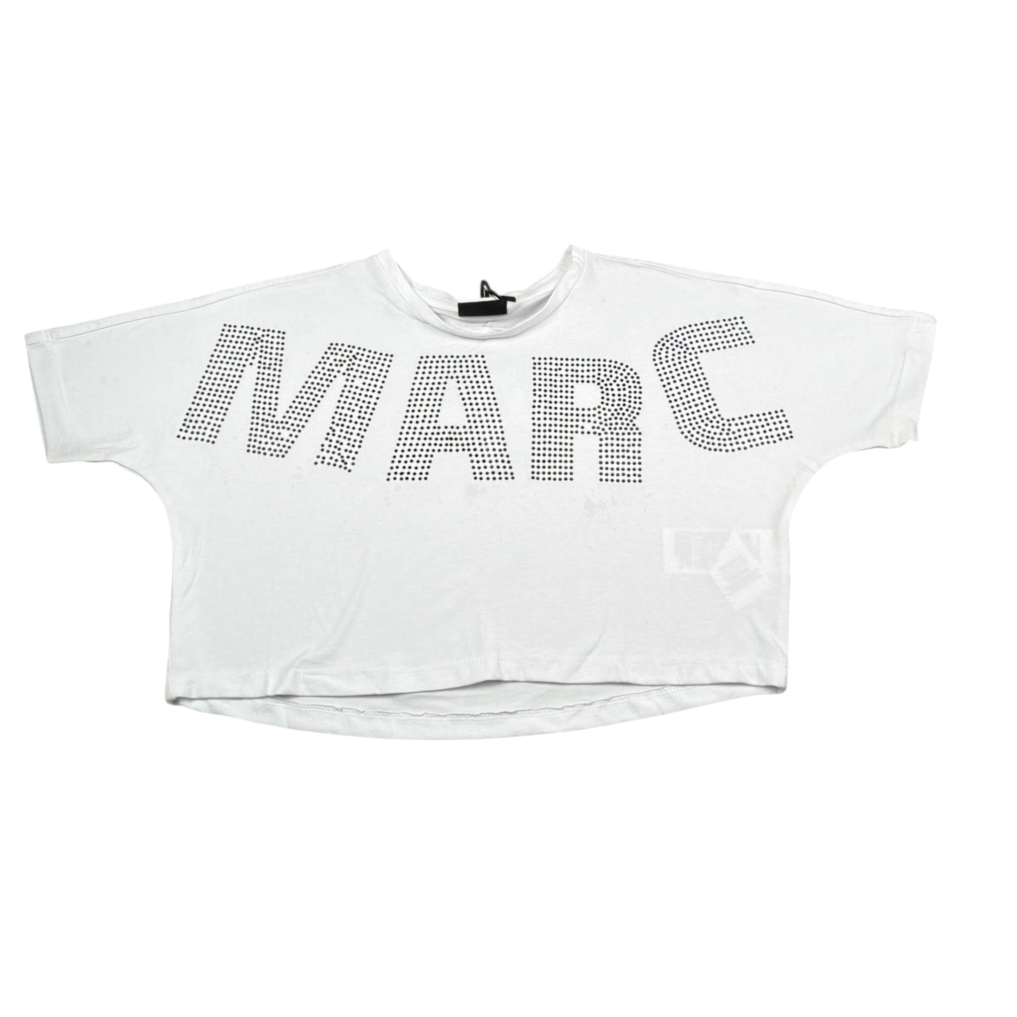 Marc Ellis T-Shirt Girocollo Tinta Unita con Brillantini per Bambina JMJTS01165 BIANCO MARC ELLIS 
