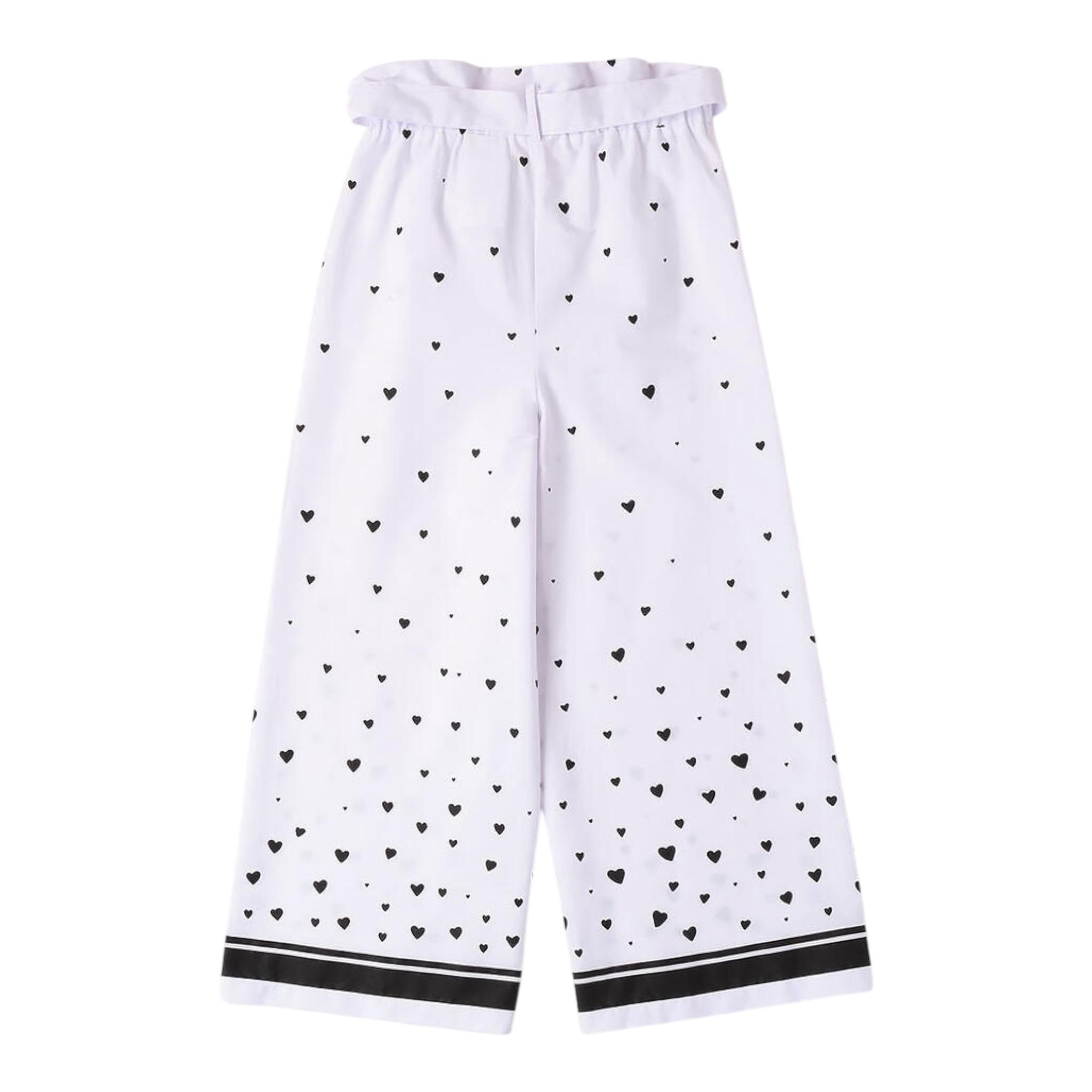 Sarabanda Pantalone Modello Palazzo Tinta Unita con Elastico In Vita per Bambina 8538 BIANCO SARABANDA 