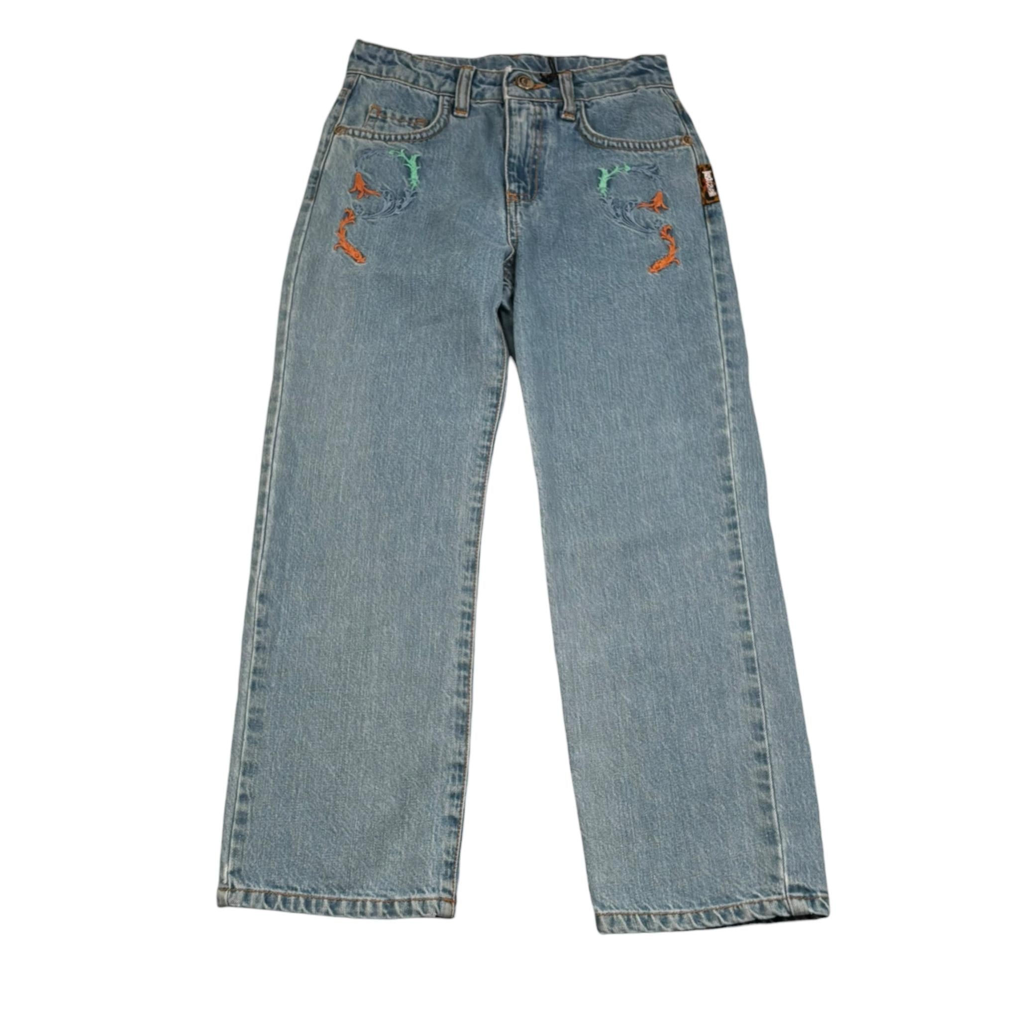 Just Cavalli Jeans Tinta Unita con Girovita Regolabile per Bambina JGP26072JE AZZURRO JUST CAVALLI 