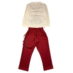 NEVER TOO cmpleto 2 pezzi maglia-pantalone bicolore Panna/rosso per Bambino NT2193B PANNA/ROSSO NEVER TOO 