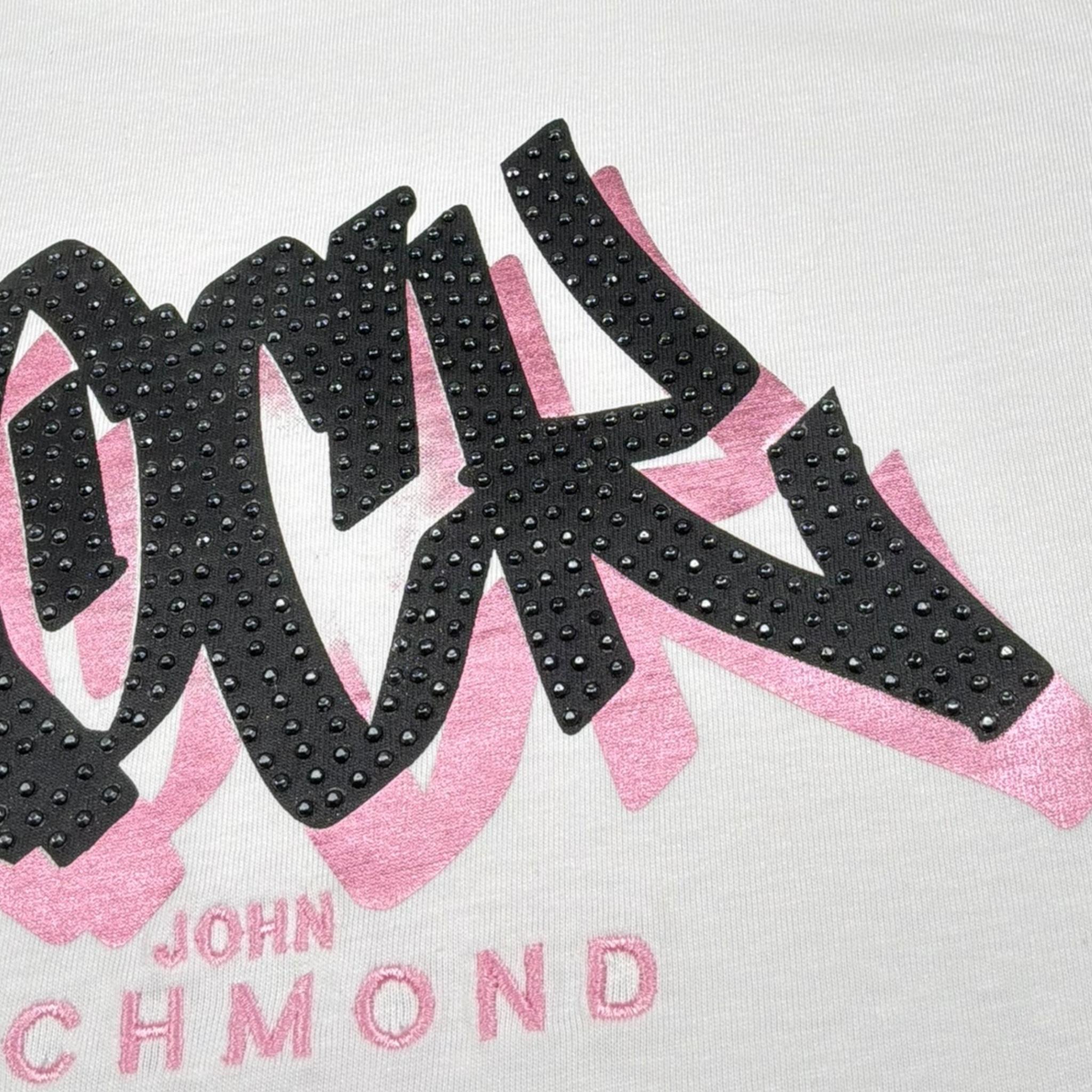 John Richmond T-Shirt Tinta Unita con Stampa per Bambina RGP26109TS BIANCO JOHN RICHMOND 