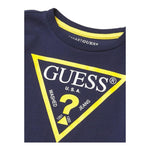Guess T-Shirt Tinta Unita con Stampa per Neonato N73I55K8HM0N BLU GUESS 