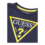 Guess T-Shirt Tinta Unita con Stampa per Neonato N73I55K8HM0N BLU GUESS 