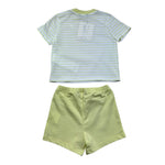 K-Way Completo 2 Pezzi Bicolore T-Shirt-Bermuda Fantasia A Righe per Neonato K2137TW BIANCO K-WAY 