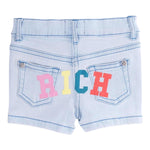 John Richmond Short In Denim Tinta Unita con Logo per Bambina RIP25031SHX AZZURRO JOHN RICHMOND 