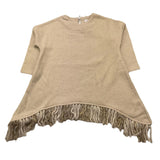 MAGIL maglia girocollo tinta unita con frange Beige per Bambina GN21037 BEIGE MAGIL 