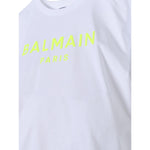 Balmain T-Shirt Girocollo Tinta Unita con Stampa per Bambina BU8Q71 BIANCO BALMAIN 