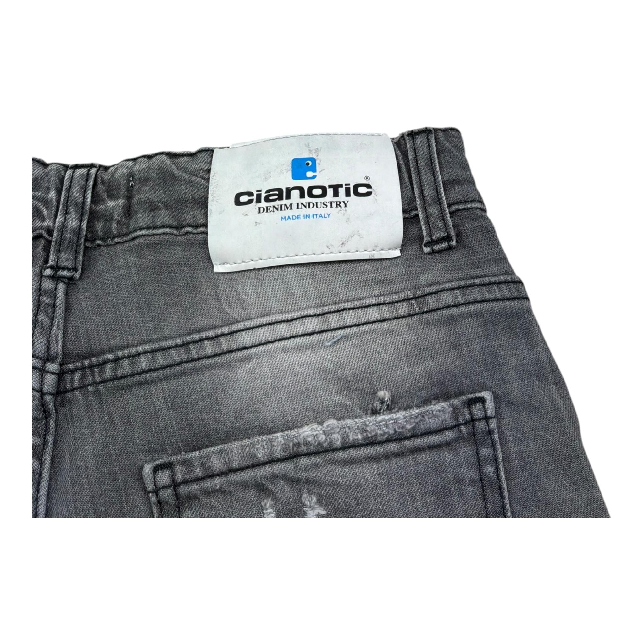 Cianotic Bermuda In Denim Tinta Unita con Strappi per Bambino 20165 NERO CIANOTIC 