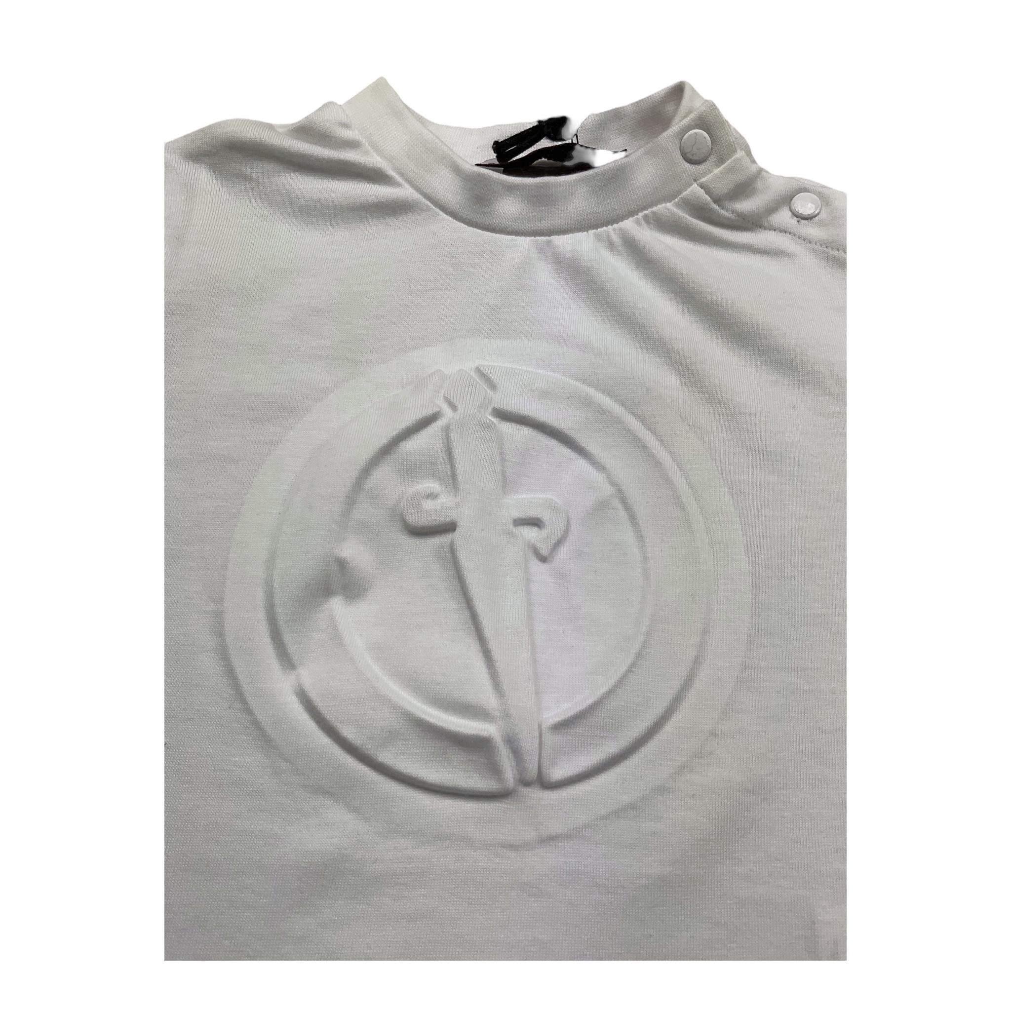 Cesare Paciotti T-Shirt Girocollo Tinta Unita con Stampa per Neonato TSP5114B BIANCO CESARE PACIOTTI 