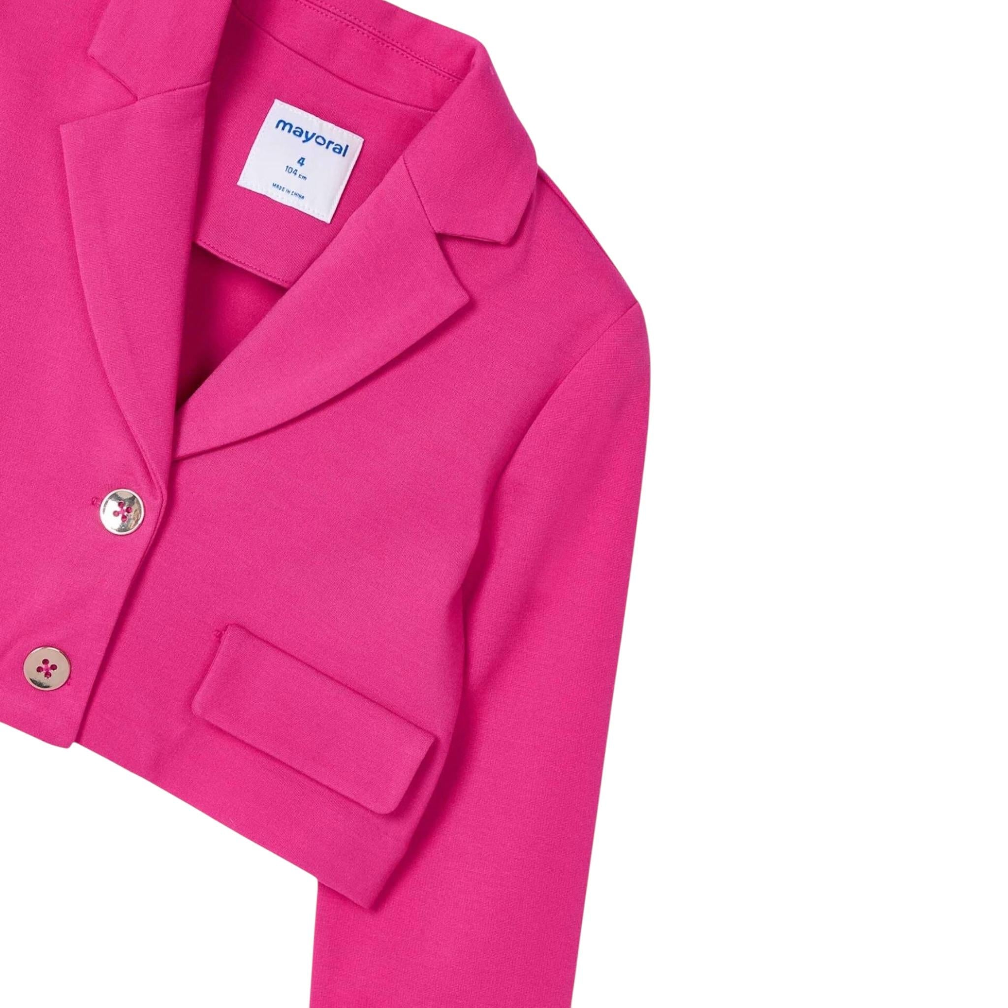 Mayoral Giacca tinta unita Modello Crop Fuxia per Bambina 3405X FUXIA MAYORAL 