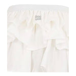 Dou Dou Gonna Tinta Unita con Balze E Elastico In Vita per Bambina DW7A61X BIANCO DOU DOU 