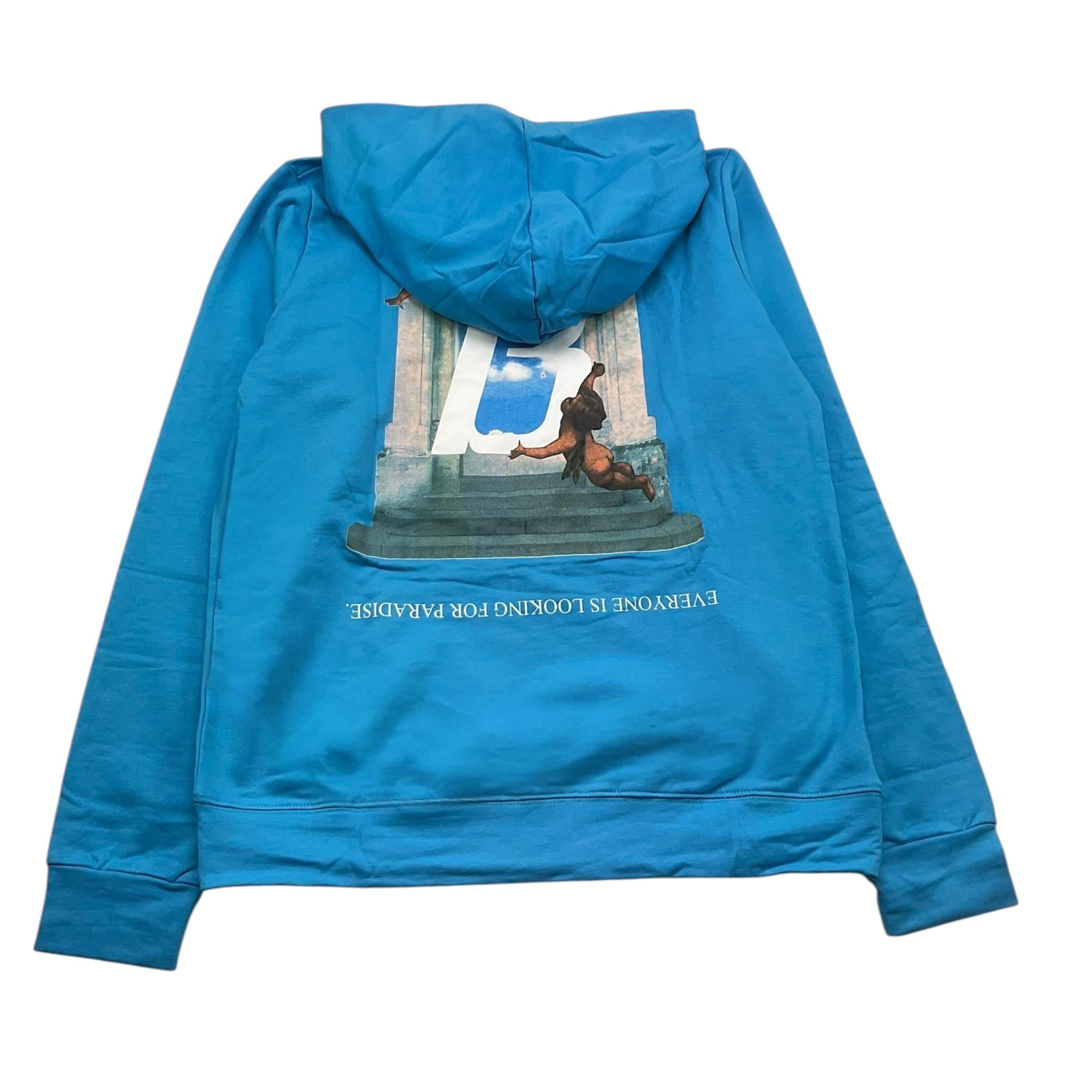 BUTNOT felpa chiusa con cappuccio tinta unita cn stampa Azzurro per Bambino B9895547 AZZURRO BUTNOT 