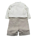 Pure Firenze Completo 4 Pezzi Camicia-Gilet-Bermuda-Papillon Panna/Beige per Neonato 110888 PANNA/BEIGE PURE FIRENZE 