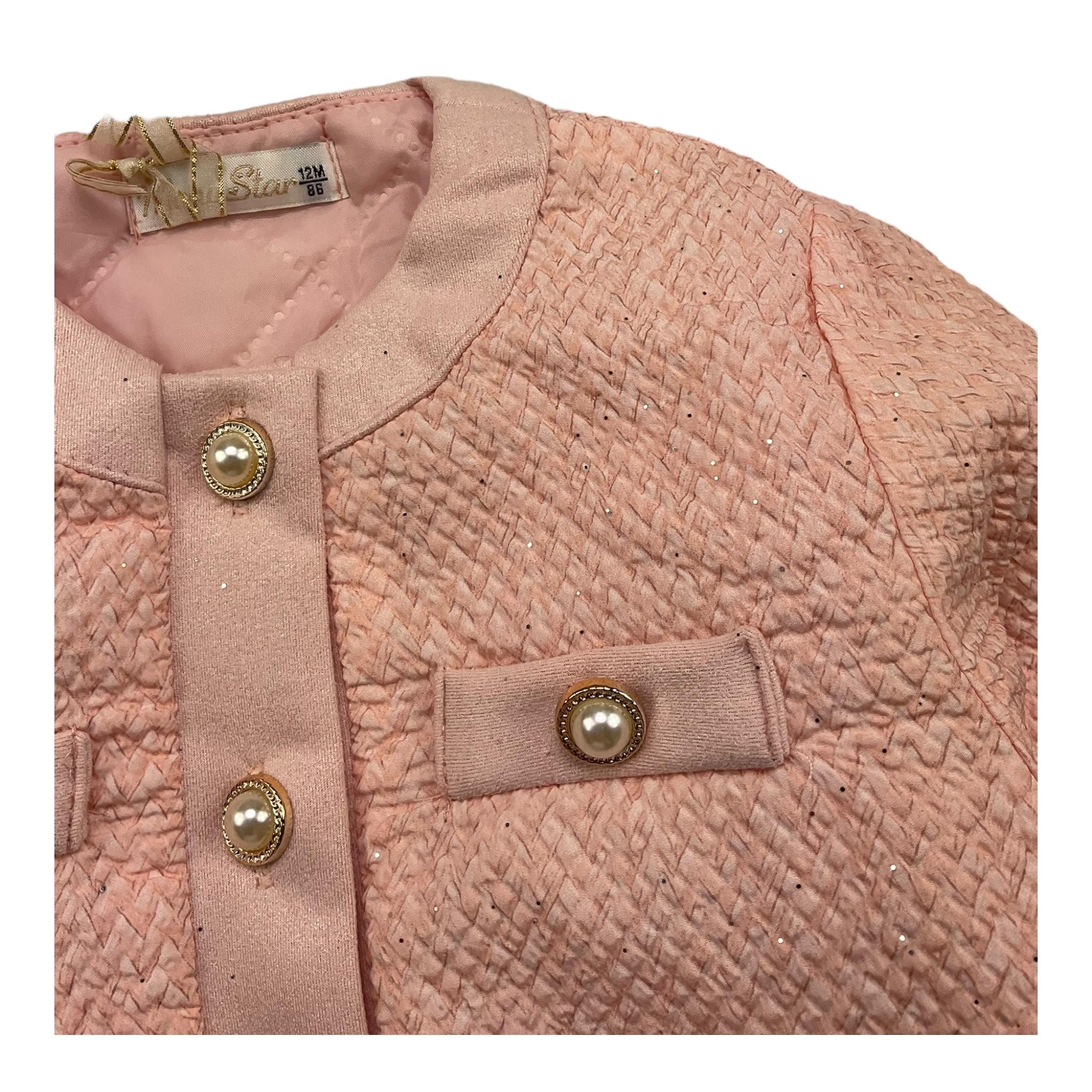 MONO STAR giacca tinta unita con bottoni Rosa per Neonata 19008 ROSA MONO STAR 