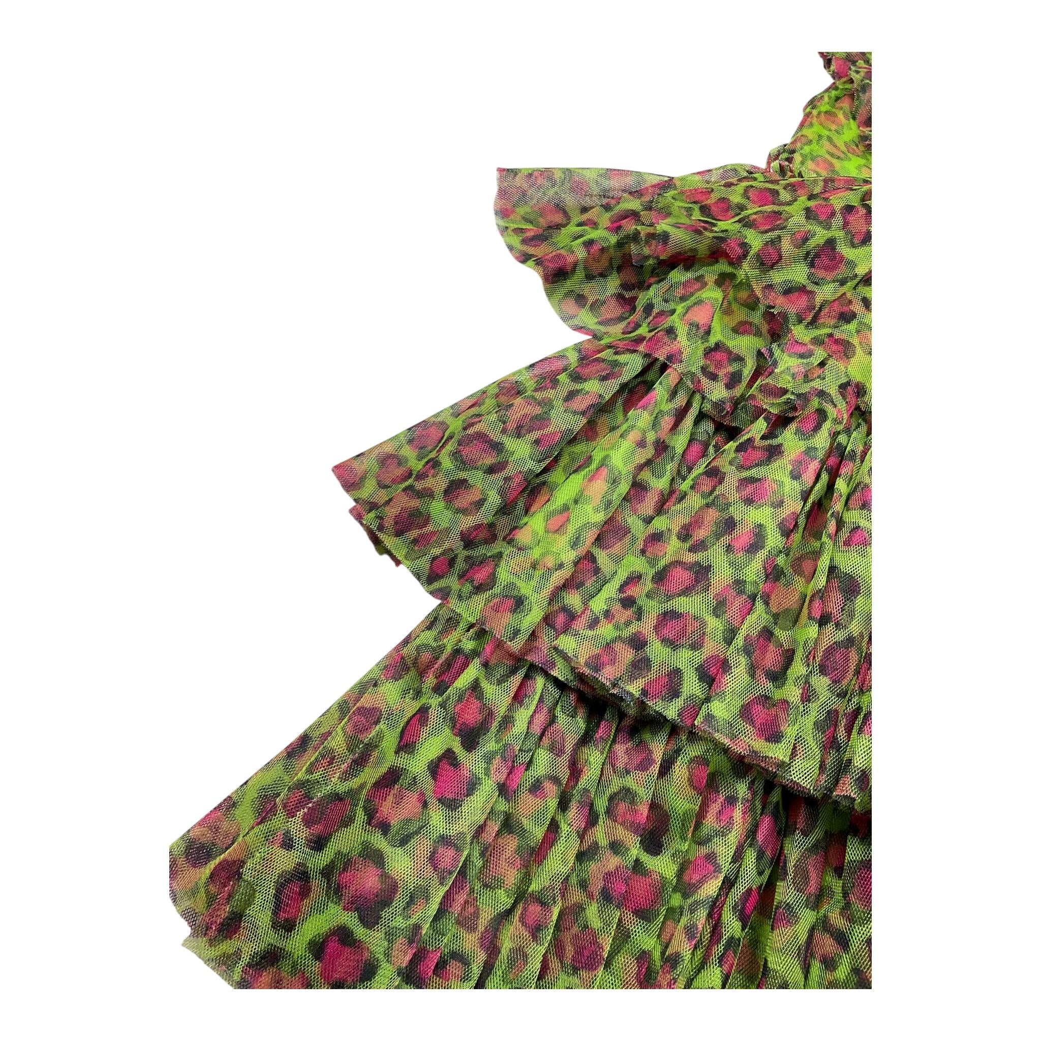 Met Abito Giromanica Tinta Unita Fantasia Maculata per Bambina ME302 VERDE MET 