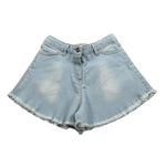 Magil Short In Denim tinta unita con Girovita Regolabile Azzurro per Bambina FN25082 AZZURRO MAGIL 