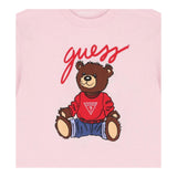 Guess T-Shirt Tinta Unita con Stampa per Neonata H4BT01I3Z14 ROSA GUESS 