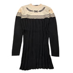 ELISABETTA FRANCHI abito in maglia bicolore girocollo Panna/nero per Bambina EFAB567X PANNA/NERO ELISABETTA FRANCHI 