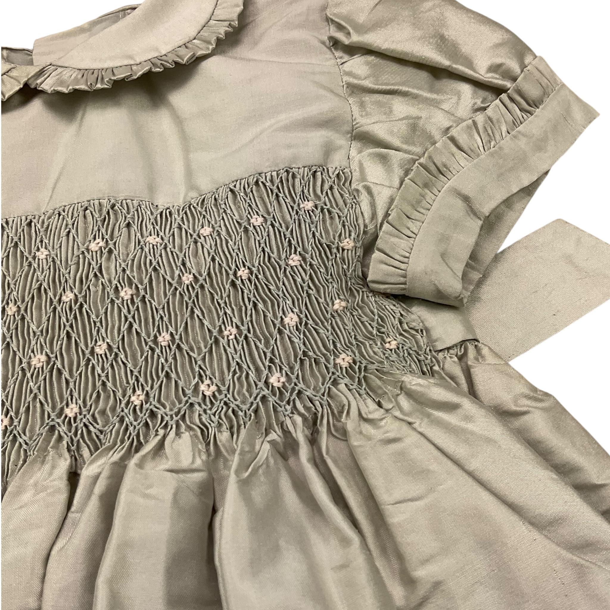 Baroni Abito Mezza Manica Tinta Unita con Colletto per Neonata 6591 GRIGIO BARONI 