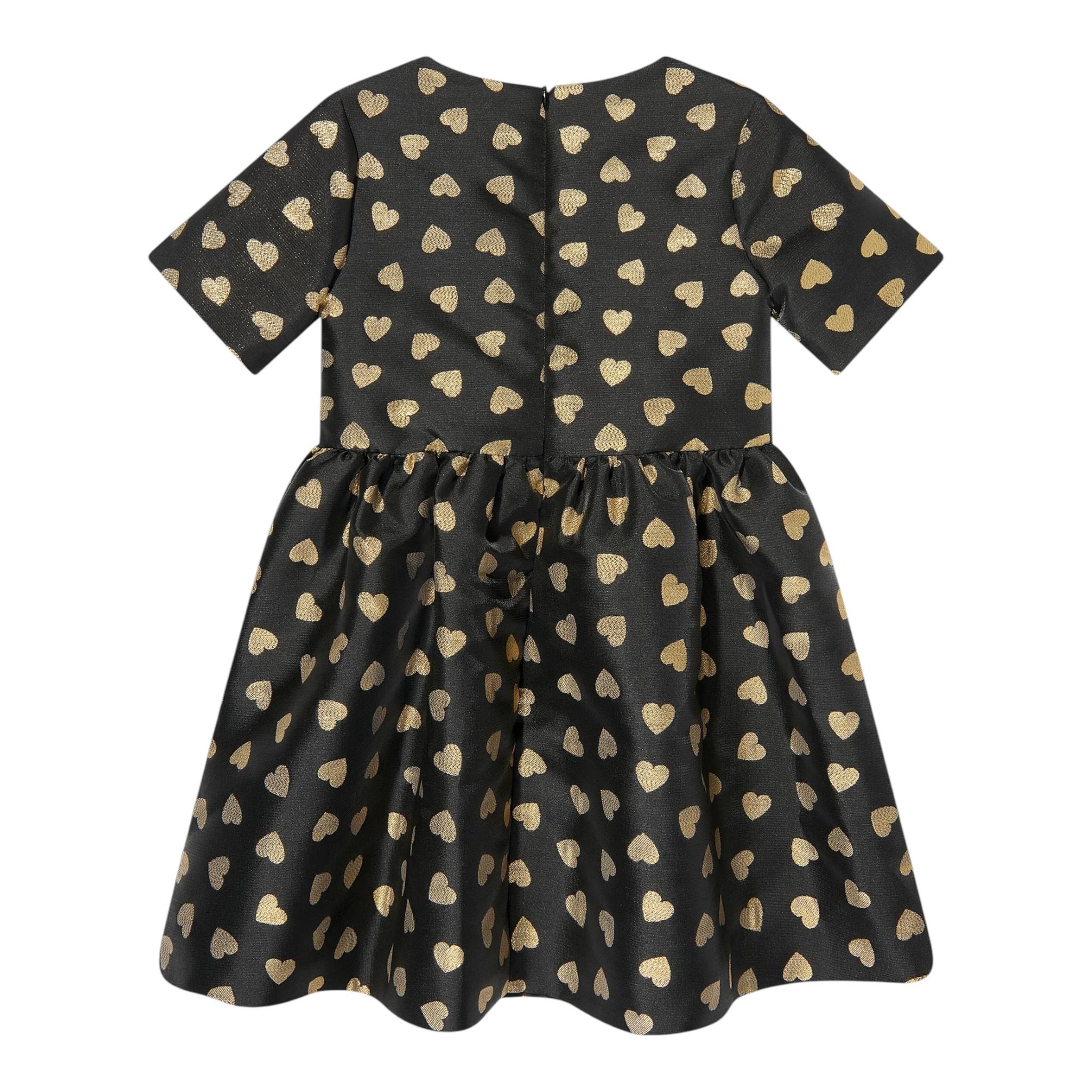 MOSCHINO abito mezza manica tinta unita stampa cuoricini Nero per Neonata MDV0BG NERO MOSCHINO 