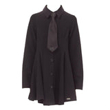 LIU JO abito manica lunga tinta unita con cravatta Nero per Bambina GF4062 NERO LIU JO 