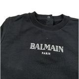 Balmain Felpa Chiusa Girocollo tinta unita con Logo Nero per Neonato V4560NX NERO BALMAIN 