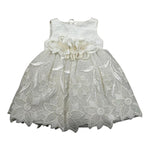 Colori Chiari Abito Giromanica con Ricami Bianco per Neonata FN104334 BIANCO COLORI CHIARI 