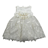 Colori Chiari Abito Giromanica con Ricami Bianco per Neonata FN104334 BIANCO COLORI CHIARI 