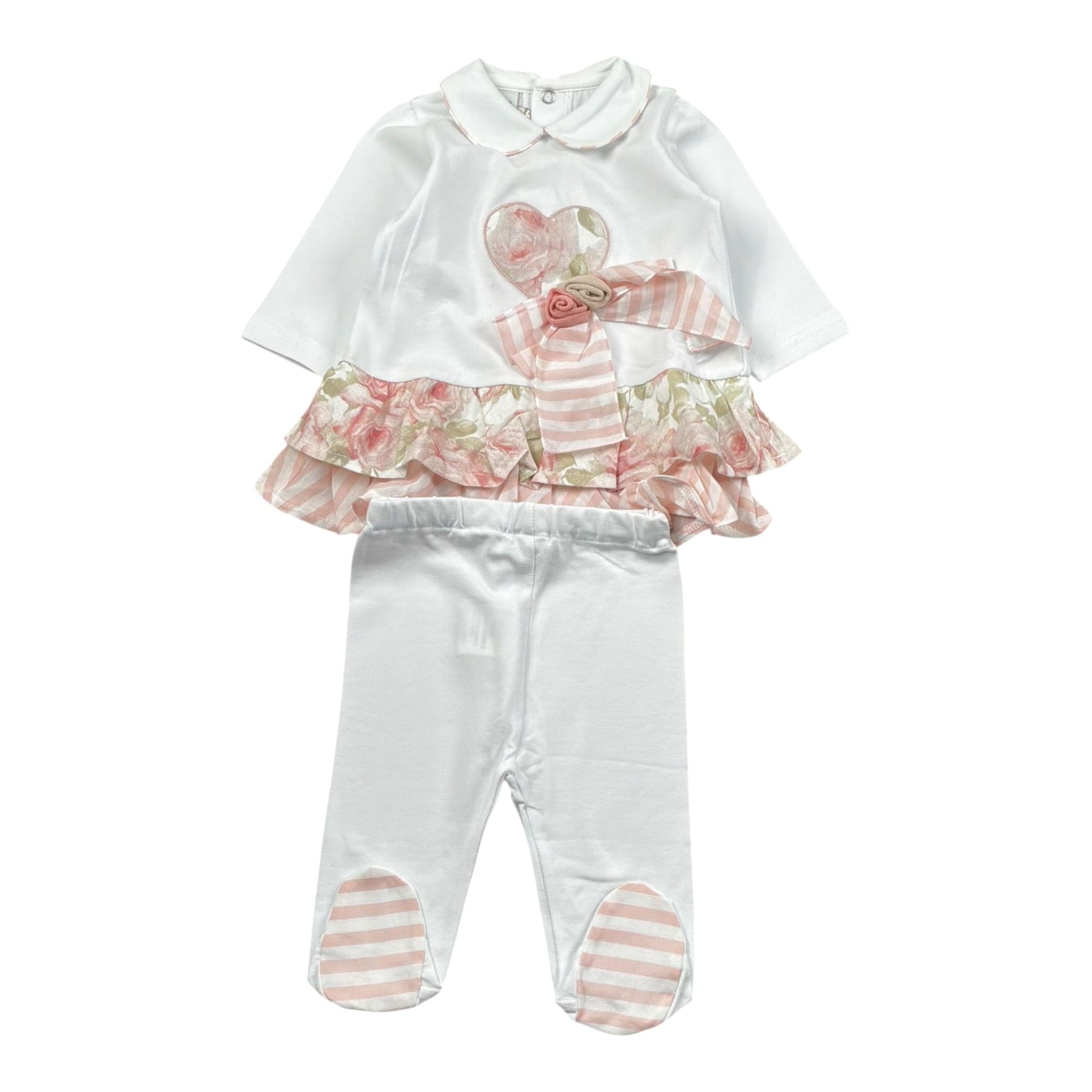 Marlu' Completo 2 Pezzi Shirt-Ghettina per Neonata EP2917 BIANCO MARLU' 