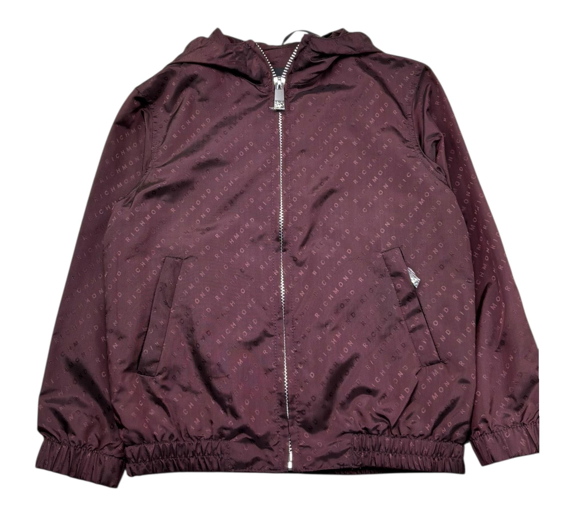 John Richmond Giubbino Tinta Unita con Zip E Cappuccio per Bambino RBP26216GB BORDEAUX JOHN RICHMOND 