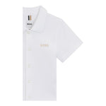 Boss Camicia Mezza Manica Tinta Unita per Neonato J52092X BIANCO BOSS 
