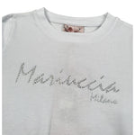 Mariuccia Shirt Girocollo tinta unita con Stampa Brillantinata Bianco per Bambina MBFW23T209 BIANCO MARIUCCIA 