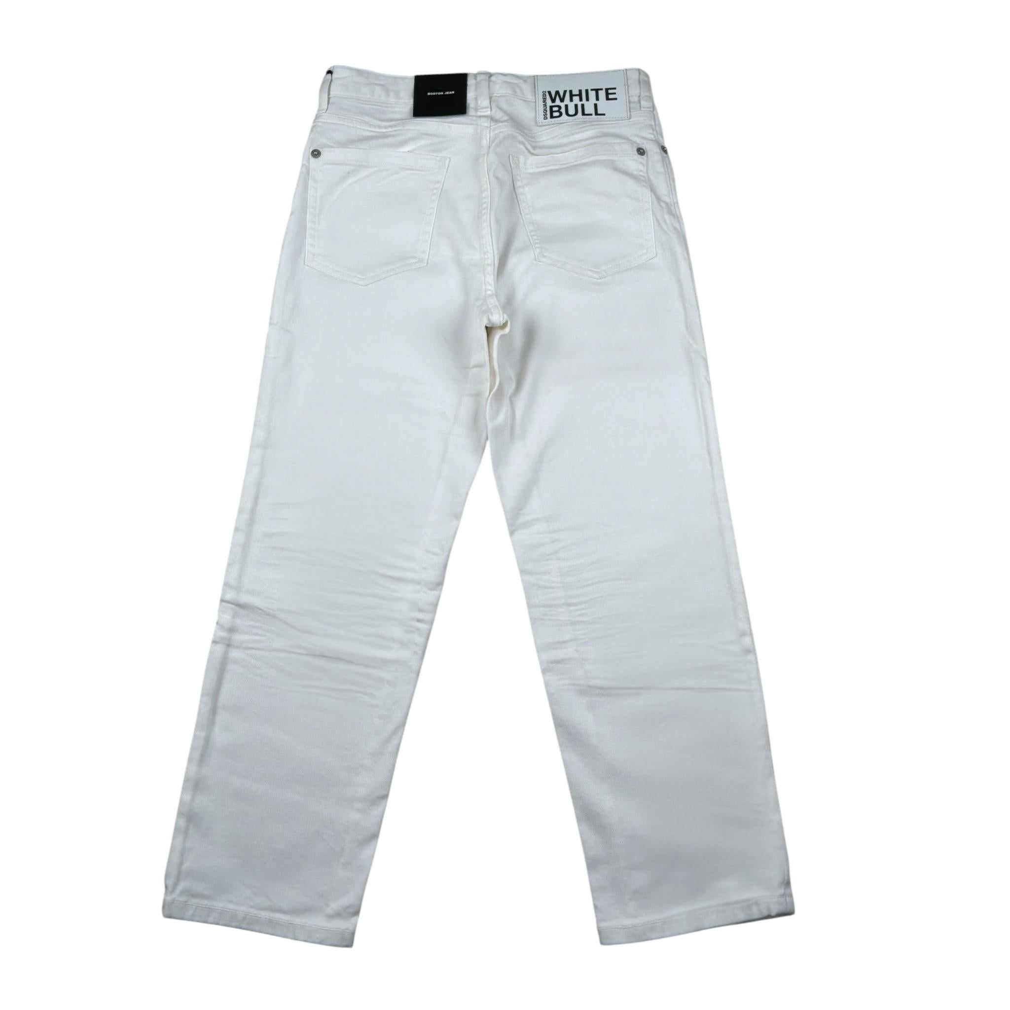 Dsquared2 Jeans Tinta Unita con 5 Tasche per Bambino DQ0501 BIANCO DSQUARED2 