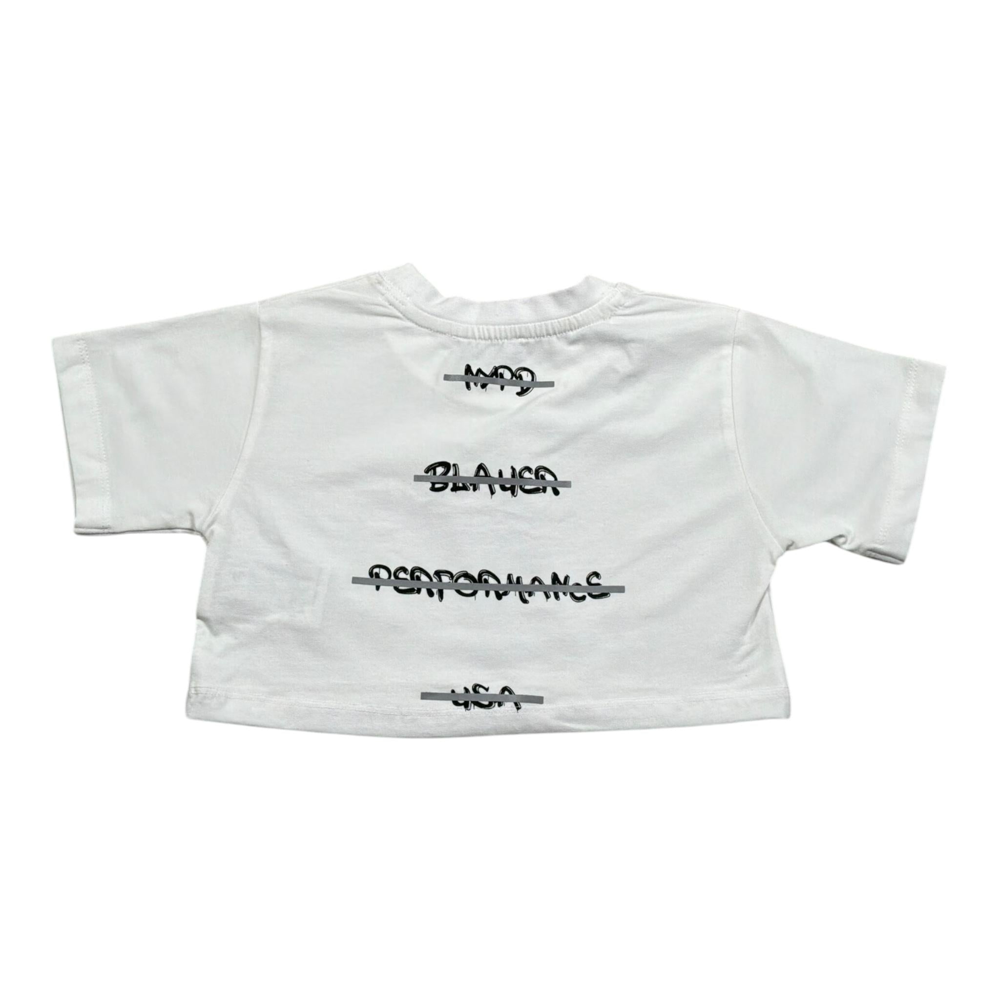 Blauer T-Shirt Girocollo Tinta Unita con Stampa per Neonata 25SBLGH02550N BIANCO BLAUER 
